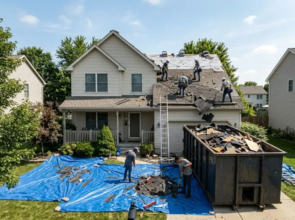 roof-replacement-debris-remova-004 — frequently asked questions, Cheapest Dumpster Rentals in Evansville, IN